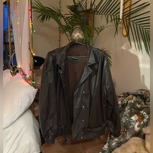 Elle Black Leather Jacket for Women